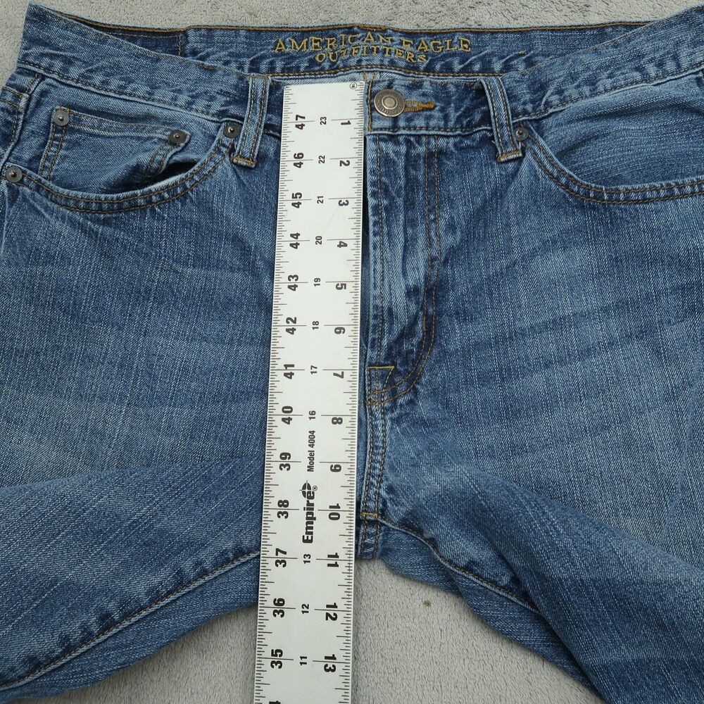 American Eagle Jeans Mens Size 33x34 Blue Original Straight 100% Cotton Denim - Picture 15 of 16